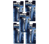 5 x Gillette Sensor Excel 1 manico + 1 cartuccia rasoio classico DHL Express