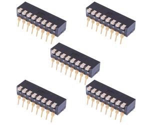 5 x IKP0800101 APEM Interruttore DIP 8 Vie 2,54mm PCB a Piano SPST