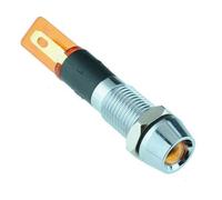 5 x Indicatore LED Giallo 8mm Incasso Metallico Da Pannello 12V