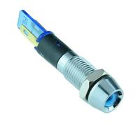 5 x Indicatori LED Panel Incassati Metallo Blu 8mm Switch Electronics 12V
