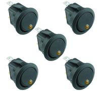 5 x Interruttore Rocker LED Giallo Rotondo 12V SPST Switch Electronics