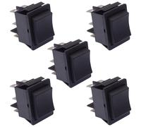 5 x Interruttore Rocker Momentaneo NERO DPDT 30 x 22.2mm 16A (On)-Off-(On)