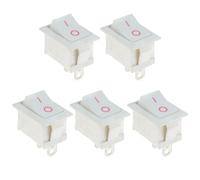 5 x Interruttore Rocker Rettangolare On-Off Bianco SPST