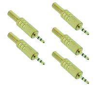 5 X Jack Audio Stereo Oro 2,5mm Spina Maschio Connettore Adattatore
