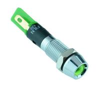 5 x LED Verde 8mm Indicatore Pannello Incassato Metallo 12V