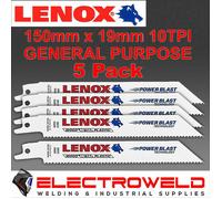 5 x LENOX 150 mm x 19 10TPI Lame per seghe alternative per uso generale...