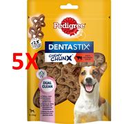 5 X Pedigree Dentastix Chewy Chunx Dog 5-15kg 68gr