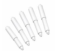5 x Porta Carta da Toilette Aste di Ricambio per Porta Rullo WC, Supporto a Molla in Plastica 11-15,5 cm, Accessorio Regolabile per Bagno, WC, Cucina e Distributore da incasso