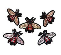 5 x Ricamo a Forma di Ape alla Moda Patch Cucire Ferro sulla Borsa Badge Vestiti Patch di Tessuto Applique Fai da Te Cucito Artigianale Pratico e Popolare Clever And Attractive