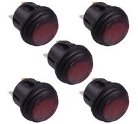 5 x Rossi Acceso-Spento 12V Illuminato Pulsante Interruttore 20A Auto Automotive