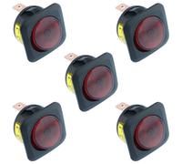 5 x Rossi Illuminato Flangiato Rotondo Circolare Rocker Interruttore Spst 12V