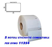 5 X ROTOLI Etichette Compatibili per DYMO 11354 57mmX32mm LABELWRITER 400 450