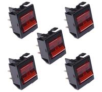 5 X Russen Berger Rosso Acceso-Spento Rettangolo Rocker Interruttore Dpst 250VAC