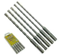 5 x SabreCut SDSAK4 5mm 5,5mm 6mm 6,5mm 7mm x 160mm Kit di miscelazione di punte da trapano SDS Plus approvato PGM per pietra mattoni e cemento