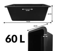 5 x scatola per malta 60 L vasca per malta rinforzata vasca per muratore...