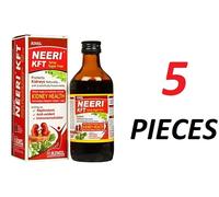 5 x sciroppo senza zucchero Aimil Neeri KFT 200 ml per la salute dei reni sca...