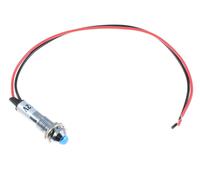 5 x Switch Electronics LED Indicatore Pannello Precablaggiato 8mm Blu 12V