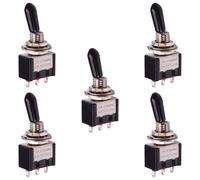5 x Switch Electronics Mini Toggle SPDT On-On con Copertura Nera Boot 3A