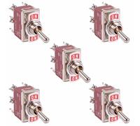 5 x Switch Toggle On-On Con Terminali A Vite 250V 15A DPDT