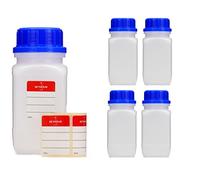 5 X Vasetto di bottiglie con tappo a vite, sostanze chimiche, Laboratorio Bottiglia con Coperchio come contenitore per cucina laboratorio, o hobby, trasparente, 5x 250 ml