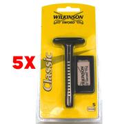 5 X Wilkinson Rasoio Classic + 5 Lame Ricambio
