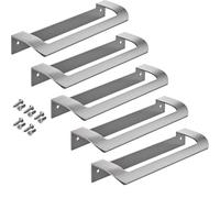 5 xManiglia per Mobili LYS Distanza Fori 160 mm Effetto Acciaio Inossidabile Opaco per Armadi, Cassetti e Porte a Soffietto di JUNKER DESIGN