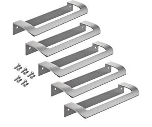 5 xManiglia per Mobili LYS Distanza Fori 160 mm Effetto Acciaio Inossidabile Opaco per Armadi, Cassetti e Porte a Soffietto di JUNKER DESIGN