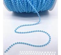 5 yard/lotto 4,0 mm Linea Perle Artificiali Perline Catena Ghirlanda Fiori Decorazione Festa Matrimonio Sposa Copricapo Gioielleria Accessorio-Celeste