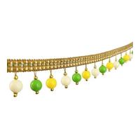 5 Yards Elegant Lace Braid Hanging Beads Tassel Fringe Trim for Curtain, Sofa, Tablecloth Decoration - Premium Polyester Sewing Accessories(Grün)