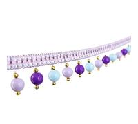 5 Yards Elegant Lace Braid Hanging Beads Tassel Fringe Trim for Curtain, Sofa, Tablecloth Decoration - Premium Polyester Sewing Accessories(Purple)