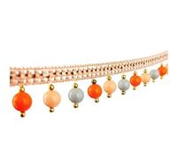 5 Yards Elegant Lace Braid Hanging Beads Tassel Fringe Trim for Curtain, Sofa, Tablecloth Decoration - Premium Polyester Sewing Accessories(Oranje)