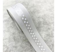 5 yards/lot 25mm Nastro Del Grosgrain Stampa Polka Dots Nastro Per Fiocco Dei Capelli di Cerimonia Nuziale Di Natale Decorazione Confezione Regalo FAI DA TE-Grigio