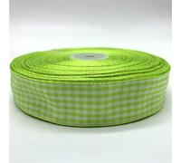 5 yards/lotto 10/15/20/25mm Nastro a quadri rossi Nastro stampato a griglia per la casa Matrimonio Natale Decorazione fai da te Confezione regalo-Verde-25mm 5 yards