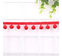 5 Yards - Passamaneria con pompon da 12 mm, per fai da te, accessori per il fai da te, vestiti, costumi, cucito, decorazione, rosso anguria
