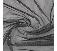 5 yards - Tessuto in tulle con glitter lucido, larghezza 150 cm, con piccole paillettes, per cucito, fai da te, per lavori fai da te, per costume da palcoscenico, colore nero