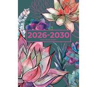 5 Year Diary 2026-2030 A5 | Gorgeous Vibrant Succulent Garden: Month to View Planner with UK Holidays, Vision Board, Moon Phases, Birthdays & Celebrations, Contacts, Passwords (Five Years)