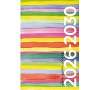 5 Year Diary 2026-2030 A5 | Modern Rainbow Watercolour Hardback: Month to View Planner with UK Holidays, Vision Board, Moon Phases, Birthdays & Celebrations, Contacts, Passwords (Five Years)