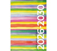 5 Year Diary 2026-2030 A5 | Modern Rainbow Watercolour: Month to View Planner with UK Holidays, Vision Board, Moon Phases, Birthdays & Celebrations, Contacts, Passwords (Five Years)