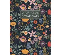 5 Year Diary 2026-2030: Five Year Month to View Calendar from January 2026 to December 2030 || 60 Months Schedule Organiser with Holidays & Inspirational Quotes || Floral Cover - UK Edition