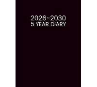 5 Year Diary 2026-2030 Hardback: Month to View Planner from January 2026 to December 2030 || 60 Months Appointment Book with UK Holidays & Inspirational Quotes || Large Size - Black Cover