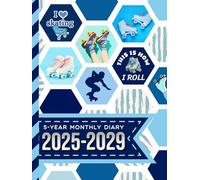 5-Year Monthly Diary 2025-2029: Hardcover / 8.5x11 Daily Dated Notebook / Goal Planning Journal With To Do Lists / Personal Event Organizer Gift / ... Skater Skating - Blue Sports Art Themed Cover