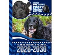 5-Year Monthly Planner 2026-2030: Dated Large / 60 Month Agenda / With Notes Pages - To Do List / Black Cocker Spaniel Dog Art Cover Design