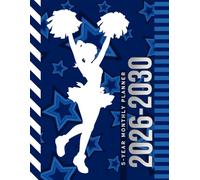 5-Year Monthly Planner 2026-2030: Dated Large / 60 Month Agenda / With Notes Pages - To Do List / Blue White Cheer Gift for Cheerleader - Team - Captain - Coach