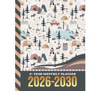 5-Year Monthly Planner 2026-2030: Dated Large / 60 Month Agenda / With Notes Pages - To Do List / Camp Camper Camping Pattern - RV Road Trip Travel Cover Design