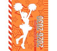 5-Year Monthly Planner 2026-2030: Dated Large / 60 Month Agenda / With Notes Pages - To Do List / Orange White Cheer Gift for Cheerleader - Team - Captain - Coach