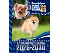 5-Year Monthly Planner 2026-2030: Dated Large / 60 Month Agenda / With Notes Pages - To Do List / Red Pomeranian Dog Art Cover Design