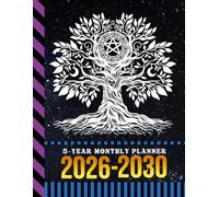 5-Year Monthly Planner 2026-2030: Dated Large / 60 Month Agenda / With Notes Pages - To Do List / Wicca Wiccan Art - Tree of Life Pentagram Cover Design