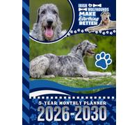 5-Year Monthly Planner 2026-2030: Hardcover / Dated Large / 60 Month Agenda / With Notes Pages - To Do List / Irish Wolfhound Dog Art Cover Design