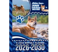 5-Year Monthly Planner 2026-2030: Hardcover / Dated Large / 60 Month Agenda / With Notes Pages - To Do List / Shiba Inu Dog Art Cover Design