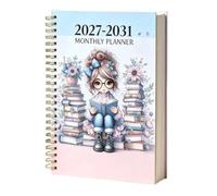 5 Year Planner 2027-2031 - Spiral Monthly Agenda with Tabs 145 Pages | Reading Theme Cover Notebook for Teacher and Student, 5 Year Planner with Monthly Tabs Design, 60 Month Goal